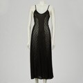 Illusion Women's Black Lace Panel Nightgown