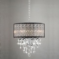 Indoor 4-light Chrome/ Crystal/ Metal Bubble Shade Chandelier
