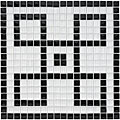 SomerTile 12x12-in Reflections Greek Key 0.5-in Ice White Mural Glass Mosaic Tile (Pack of 4)