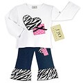 JoJo Designs Girls' 2-piece Zebra Heart Jeans Set