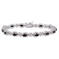 Sterling Silver Sapphire and Diamond Accent Bracelet