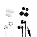Fuji Labs Black and White Acoustic Sealing Silicon Earbud Headphones Bundle