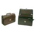 Bond Street Flapover Key Lock Executive Leather Briefcase