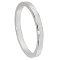 NEXTE Jewelry White Rhodium Overlay Contoured Fit Band (2 mm)