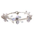 Tacori Bridal Evening Sterling Silver Keshi Pearl and White Topaz Bridal Bracelet (12 mm)