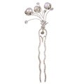 Tacori Bridal Evening Sterling Silver Pearl and Crystal Hairpin (7-9 mm)