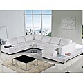 Modern White Leather Sectional Sofa