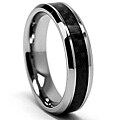 Tungsten Carbide and Black Carbon Fiber Ring (5 mm)