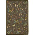 Martha Stewart Grove Twig Olive Green Wool Rug (7'9 x 9'9)