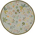 Free handy guide on silver lery Hand-washed Martha Stewart 'Grove' Silver Leaf Light Blue Wool Rug (4' Round)