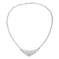 Sterling Silver Multi-gemstone and Diamond Accent Necklace
