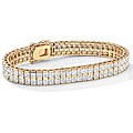 Ultimate CZ 14k Yellow Gold Overlay Cubic Zirconia Bracelet