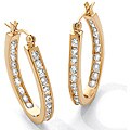 Ultimate CZ 14k Gold Overlay Cubic Zirconia Hoop Earrings