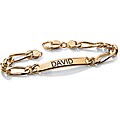 Neno Buscotti 18k Yellow Gold over Sterling Silver Men's 8.5-inch ID Bracelet