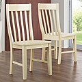 Roman Slat Back Antique White Chairs (Set of 2)