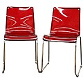 Lino Transparent Red Acrylic Dining Chairs (Set of 2)