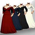 Evanese Women's Plus Size 3/4-sleeve Long Dress