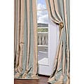 Signature Stripe Beige/ Sea Foam Green Faux Silk Taffeta 120-inch Curtain Panel