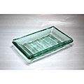 Recycled Clear Green Glass Soap Dishes (Pack of 2)
