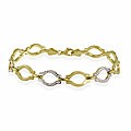 10k Two-tone Gold Circle Link Bracelet