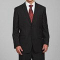 Ferrecci Men's Black Shadow Stripe 2-button Suit