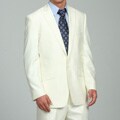 Ferrecci Men's Cream Shadow Stripe 1-button Tuxedo