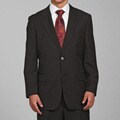 Carlo Lusso Men's Black Striped 2-button Suit