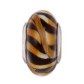 Signature Moments Sterling Silver Tiger Murano Glass Bead