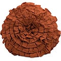 Handmade Regent Orange Rosette Pillow (China)