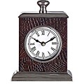 Regent Faux Leather and Nickel Brass Clock