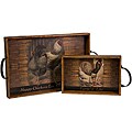 News about china Tray Set of 2 Wooden Americana Barnyard Beauties Trays