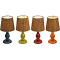 Set of 4 Multicolored Table Lamps