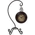 Handcrafted Argento Hanging Clock on Hook Stand