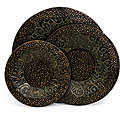Set of 3 Iron Argento Pebble and Garden Vine Chargers