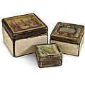 Set of 2 Mango Wood Ningbo Shanghai Trader Lidded Storage Boxes