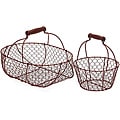 Set of 2 Iron Americana Country Egg Wire Baskets