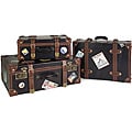 Set of 3 Passport Labeled Decorative Suitcases