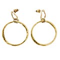 NEXTE Jewelry 14k Yellow Gold Overlay Abstract Round Hammered Earrings