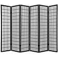 Oriental Shoji 6-panel Black Room Divider Screen