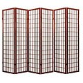 Oriental Shoji Cappuccino 6-panel Room Divider Screen