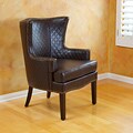 Roma Brown Quilted Bonded Leather Arm Chair
