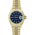 Auctions and information on 1 18 model cars on ebay Pre-owned Rolex Women's President 18k Gold Blue Dial Watch