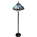 Tiffany-style 2-light Bronze Victorian Floor Lamp