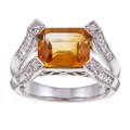 14k Gold Citrine and 3/4ct TDW Diamond Cocktail Estate Ring (H-I, SI1-SI2)