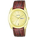 Citizen Men's Eco-Drive Goldtone Case Brown Leather Strap Watch