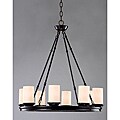 Indoor 8-light Mahogany Bronze Wood Base Chandelier