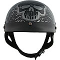 DOT Bone Yard Black Shorty Motorcycle Helmet