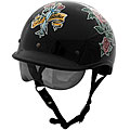 DOT Polo Jockey Black Lady Rider Motorcycle Helmet