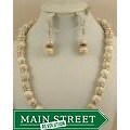 Simulated White Turquoise and Rhinestone Jewelry Set