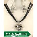 Crystal Hematite and Rhinestone Double Butterfly Jewelry Set